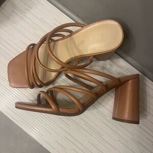 Nine West Women's Tan Strappy Heeled Sandals